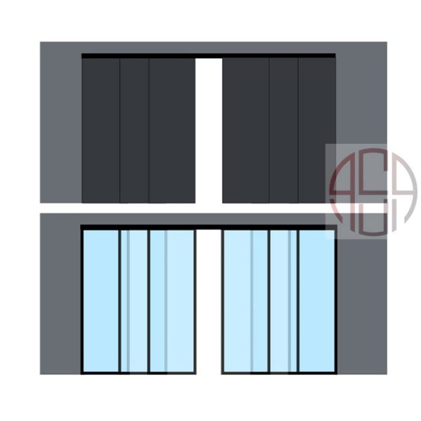 مکانیزم روف هنگ چهار درب متحرک دو درب ثابت متقارن برقی سینکرونایز فانتونی کد K097-K096