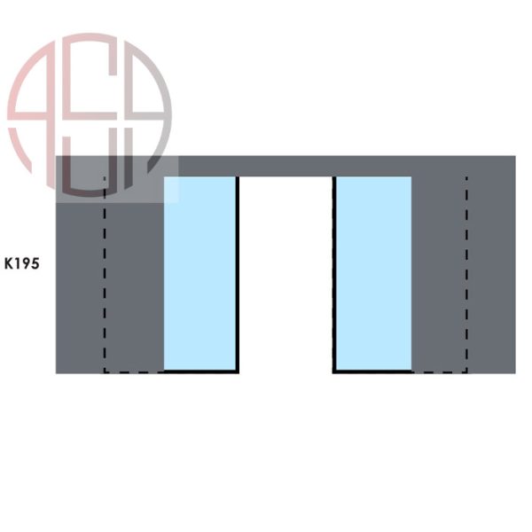 مکانیزم روف هنگ 4800mm دو درب تک جداره پروفیل آلومینیومی ساختمانی متقارن دستی سینکرونایز فانتونی کد K195