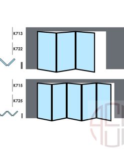 مکانیزم فولدینگ سنتر پروفیل آلومینیومی ساختمانی فانتونی کد K725-K715-K723-K713