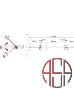 Alternative view of مکانیزم پروفیل کابین دوش مدل Swing Door فانتونی کد K902-K901