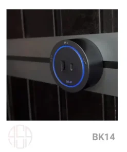 سوکت ریلی دو شاخه USB خور (Type A،C) لایتینگ دار بلو مدل BK14
