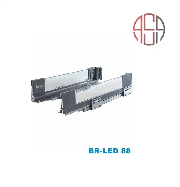 ریل تاندم باکس آرامبند شیشهای / الایدی دار بدنه کوتاه بلو کد (BR-LED 88)
